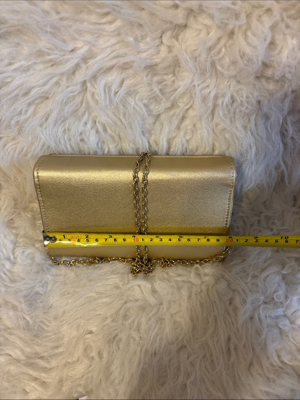 Gold Rhinestone-Embellished Evening Clutch Wallet - Picture 6 of 12